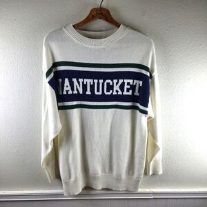 Men's Moonrise Nantucket White Oversized Pull Over Sweater Size Small